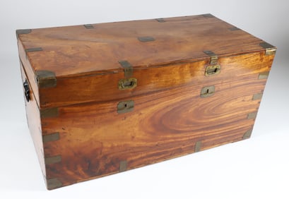 Chinese Export Camphorwood Partner's Trunk, 19th Century