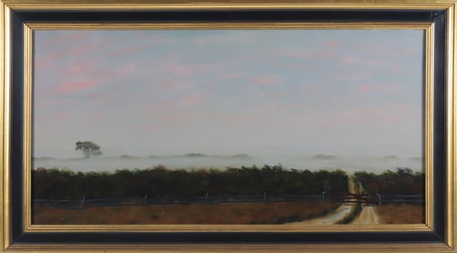 Robert Stark Jr. Oil on Canvas "Nantucket Foggy Landscape"