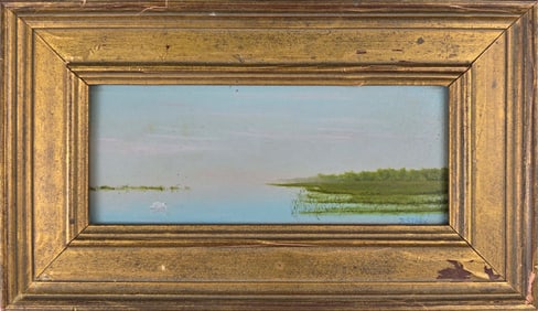 Robert Stark Jr. Oil on Masonite, "Polpis Swans"