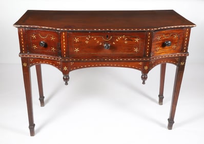 Anglo-Indian Mahogany Bone Inlaid Server, 19th Century