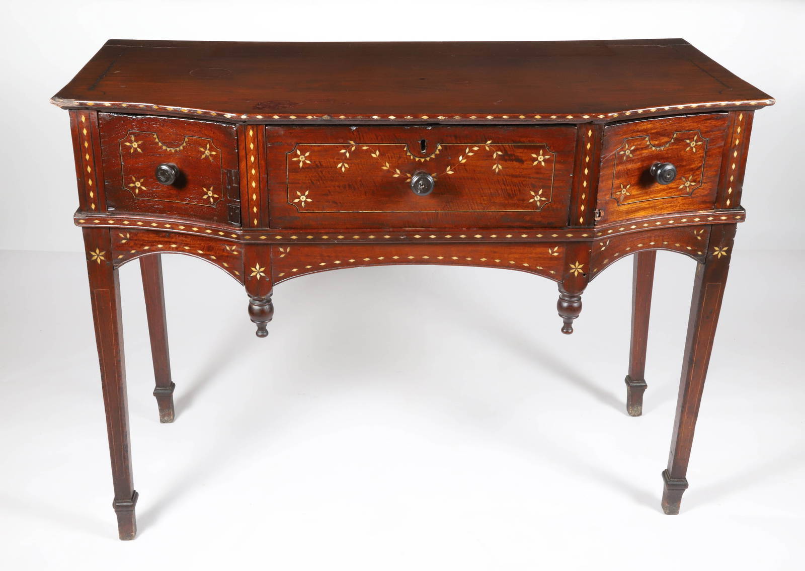 Anglo-Indian Mahogany Bone Inlaid Server, 19th Century