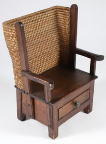 Orkney Islands Child's Crofter's Oak Chair with Reed Back and Wings