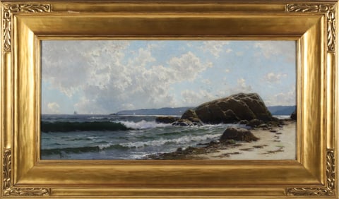 Alfred Thompson Bricher Oil on Canvas "Clearing Skies Off Newport"