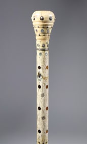 Whaler Made Pommel Grip Walking Stick, mid 19th Century