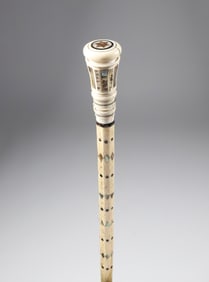Whaler Made Pommel Grip Walking Stick, mid 19th Century