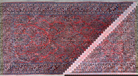 Persian Semi-Antique Hand Knotted Wool Sarouk Oriental Carpet, circa 1930: Persian Semi-Antique Hand Knotted Wool Sarouk Oriental Carpet, circa 1930 16 ft. 10 in. x 8 ft. 10 in.
