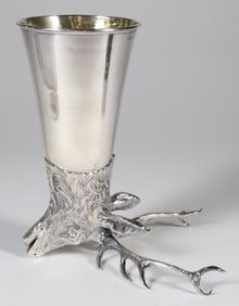 Tiffany & Co. Sterling Silver Art Deco Stag Head Stirrup Cup