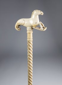 Whaler Made Hippocampus Walking Stick, 19th Century