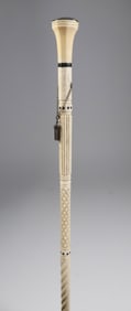 Whaler Made Octagonal Capstan Walking Stick, mid 19th Century