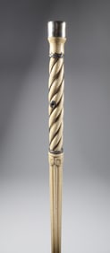 Whaler Made Silver Cap Grip Walking Stick, mid 19th Century
