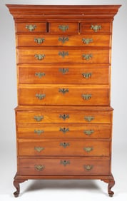 New Hampshire Dunlap School Cherry Chest on Chest, 18th Century