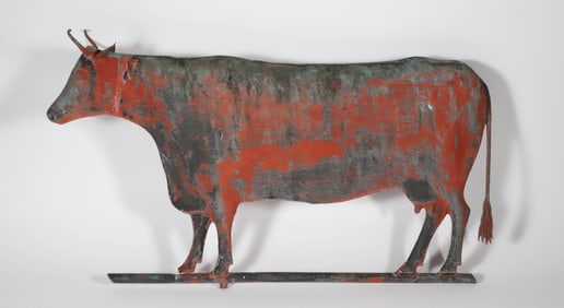 American Molded Copper Bull Weathervane Possibly by L.W. Cushing & Sons, 19th C.