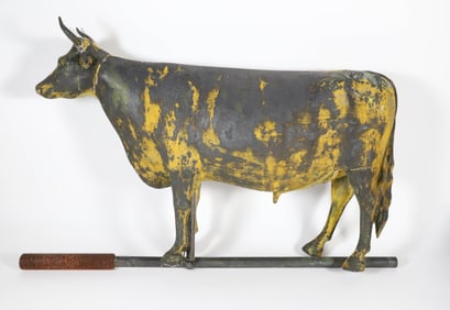 American Steer Full Bodied Zinc Weathervane, 19th Century