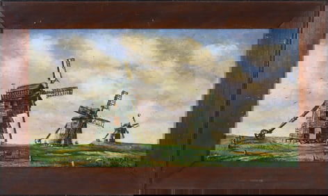 James Walter Folger Oil on Wood Panel "Mill Hill"