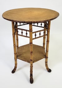 Antique 19th Century Bamboo Stick & Ball Lamp Table