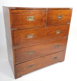 19th Century English Mahogany Campaign Chest of Drawers