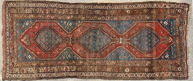 Hand Knotted Antique Northwest Persian Tribal Oriental Carpet, circa 1890-1920