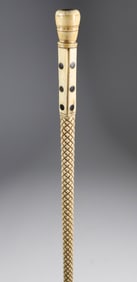 Whaler Made Scribed Knob Grip Walking Stick, mid 19th Century