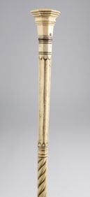 Whaler Made Capstan Knob Walking Stick, 19th Century