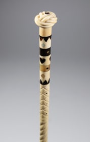 Whaler Made Petite Lady's Turks Head Knob Grip Walking Stick, early 19th Century