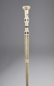 Whaler Made Crown Grip Walking Stick, mid 19th Century