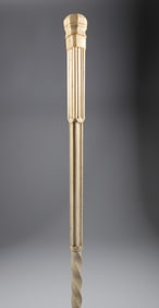 Whaler Made Capstan Grip Walking Stick, mid 19th Century