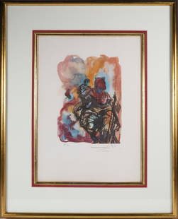 Salvador Dali Color Lithograph "To Every Captive Soul", circa 1974: Salvador Dali (France/Spain 1904 - 1989) Color Lithograph, circa 1974, "To Every Captive Soul", pencil signed lower right initialed E.A. lower left, matted and framed 13.5 in. x 9.5 in. Framed 20.75 i