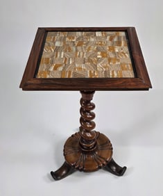 Antique Marble Specimen Game Table, 19th century