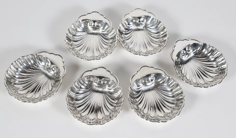Set of Six Birks Sterling Silver Shell Dishes