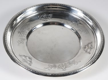 Gorham Sterling Silver Embossed Round Platter