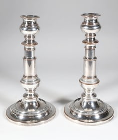 Pair of Vintage Sheffield Silver Plated Telescopic Candlesticks