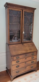 Georgian Mahogany Secretary Bookcase, late 18th Century