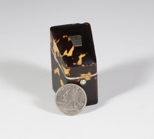 British Regency Antique Tortoiseshell Stamp Box, 19th Century
