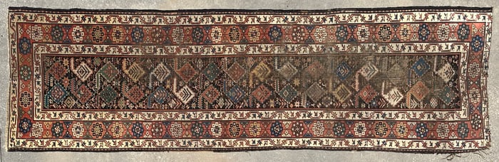 Hand Knotted Antique Northwest Persian Tribal Oriental Carpet Runner, circa 1890-1920