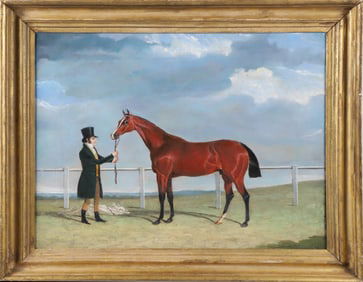 Oil on Canvas "Barrister Leading a Horse", 19th Century
