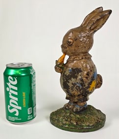 Antique Hubley Peter Rabbit Cast Iron Doorstop, circa 1920s