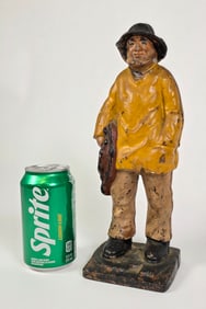 Antique Cast Iron Figural Large Old Salt Doorstop, circa 1920s