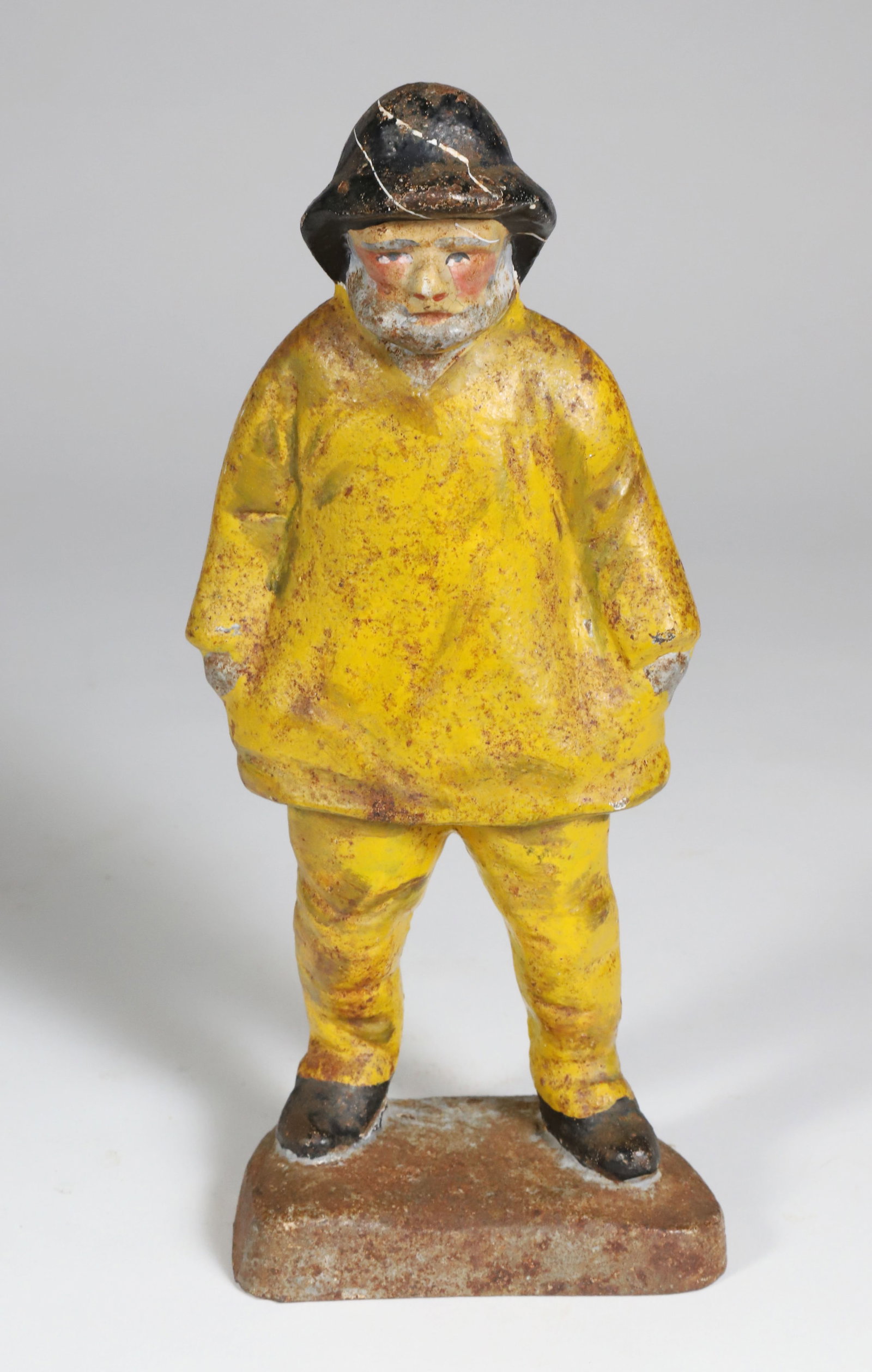 Antique Painted Cast Iron Old Salt Doorstop: Antique Painted Cast Iron Old Salt Doorstop Height 8.5 in.