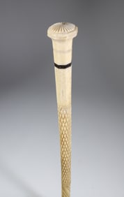 Whaler Made Octagonal Crown Grip Walking Stick, 19th Century
