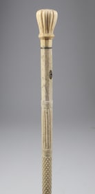 Whaler Made 12-Sided Petals Walking Stick, 19th Century