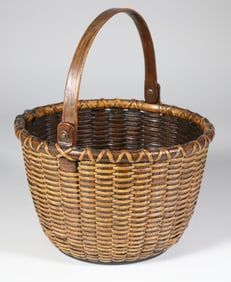 Round Open Swing Handle Nantucket Basket, 19th Century