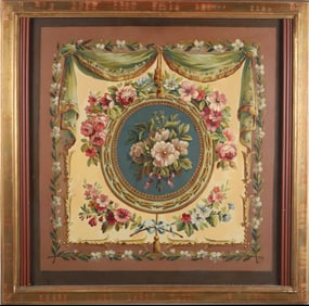 Oil on Wood Panel "Aubusson Design"