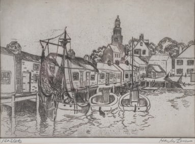 Richard Hayley Lever First State Engraving "North Wharf"
