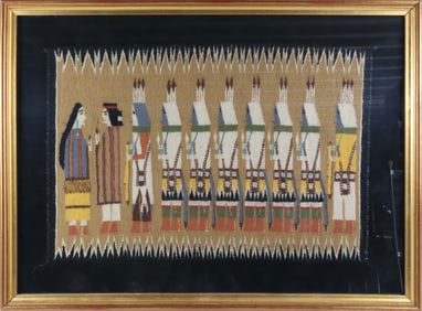 Ultra Fine Navajo Yeibichai Weaving by Della Woody