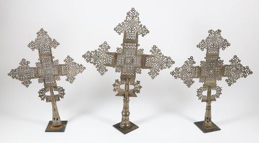 Set of Three Ethiopian Processional Crosses