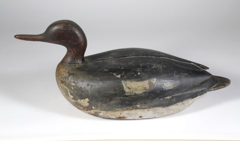 Merganser Decoy Possibly by Folger, 19th Century