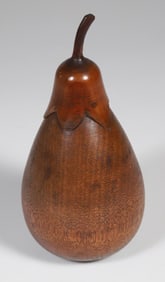 Antique Japanese Carved Wood "Eggplant" Tea Caddy