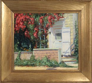 Volney Alan Richardson Oil on Canvas "Nantucket Doorway - 6 Liberty Street"