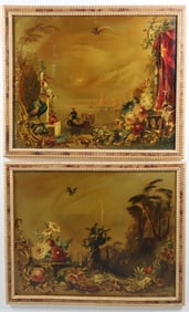 Pair of Venetian Scene Painted Panels, 19th Century