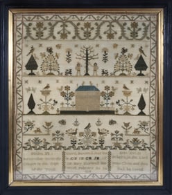 Fine English Sampler "Mary Maxwell Her Work February the 24, 1830"